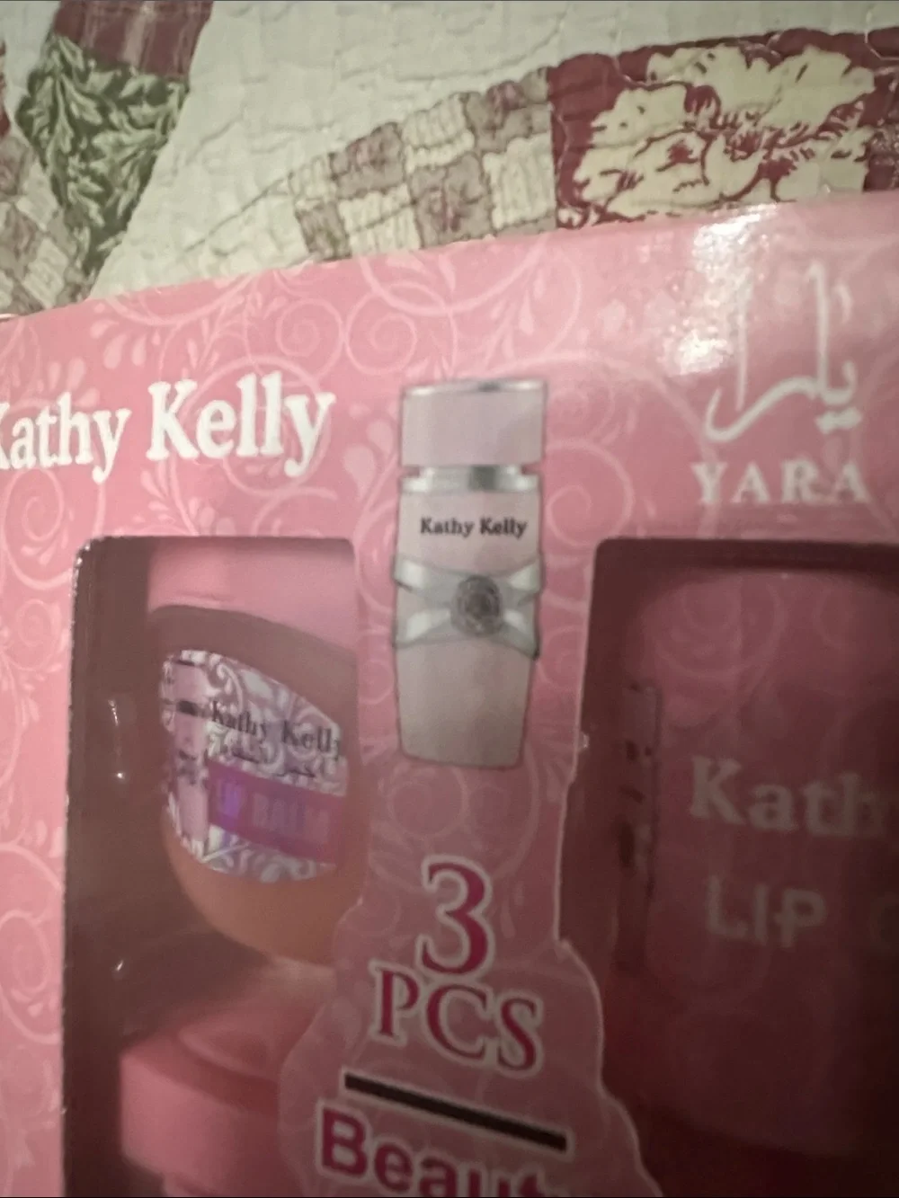 Kathy Kelly Pink Lip Gloss & Lip Balm 3-Piece Set